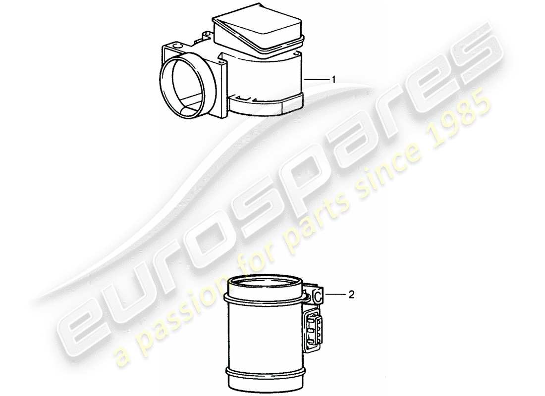 Porsche Replacement catalogue (1980) Sensor de flujo de masa de aire Diagrama de piezas
