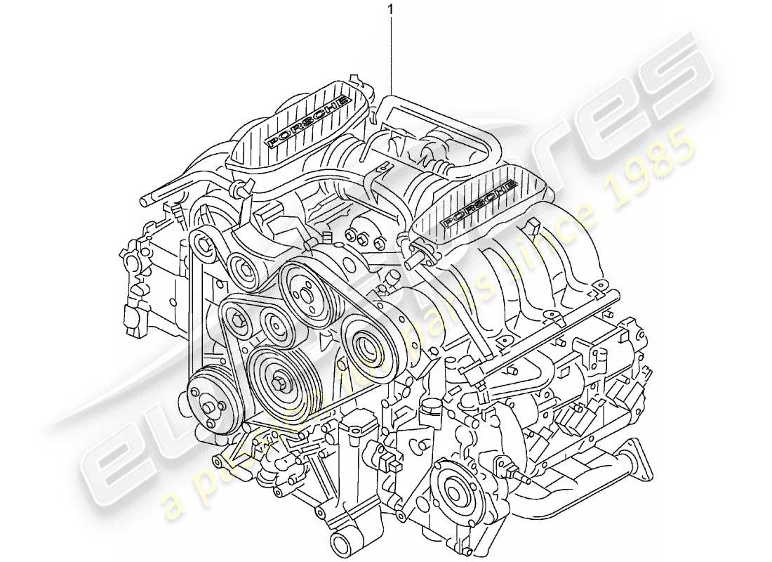 Porsche Replacement catalogue (1986) motor de repuesto Diagrama de piezas