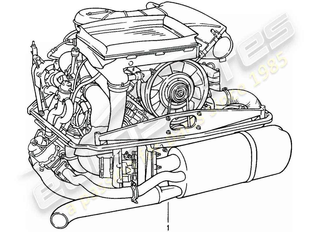 Porsche Replacement catalogue (1986) motor reconstruido Diagrama de piezas