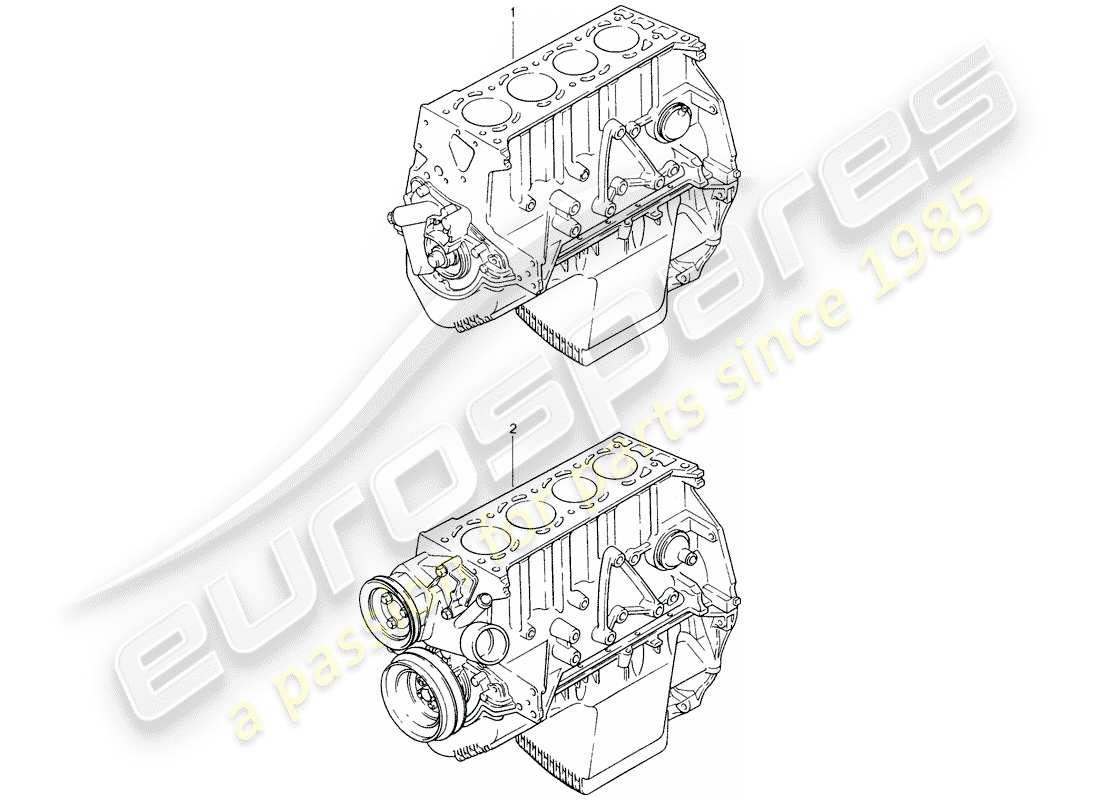 Porsche Replacement catalogue (1986) motor corto Diagrama de piezas