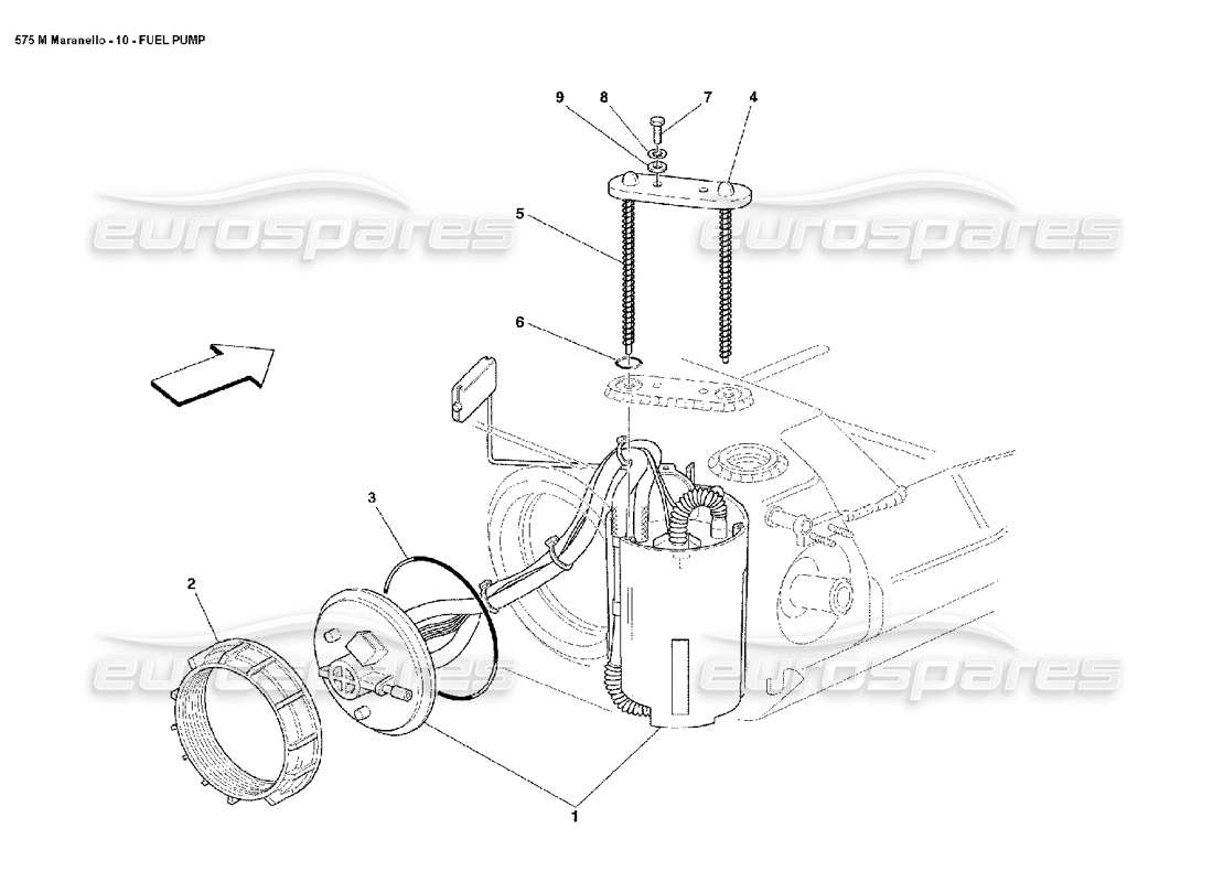 Ferrari 575M Maranello BOMBA DE COMBUSTIBLE Diagrama de piezas