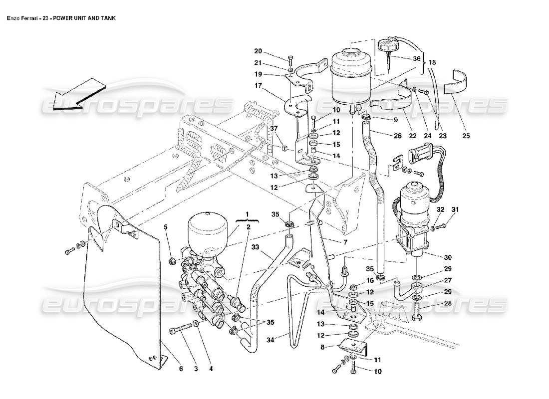 Ferrari Enzo Power Unit and Tank Diagrama de piezas