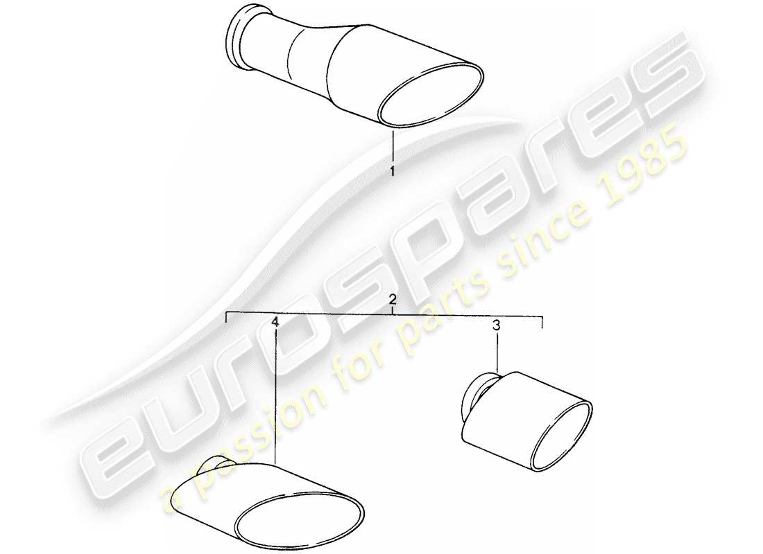Porsche Tequipment catalogue (1996) TUBO DE ESCAPE Diagrama de piezas