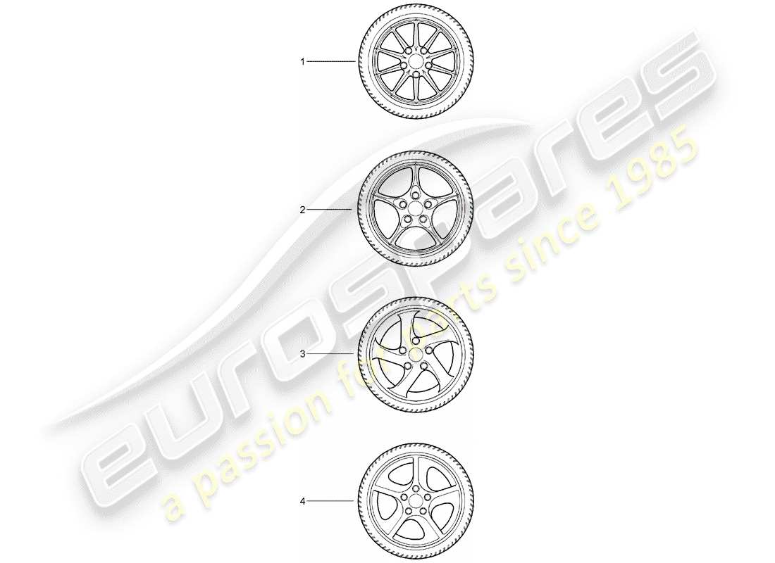 Porsche Tequipment catalogue (1996) juegos de ruedas dentadas Diagrama de piezas