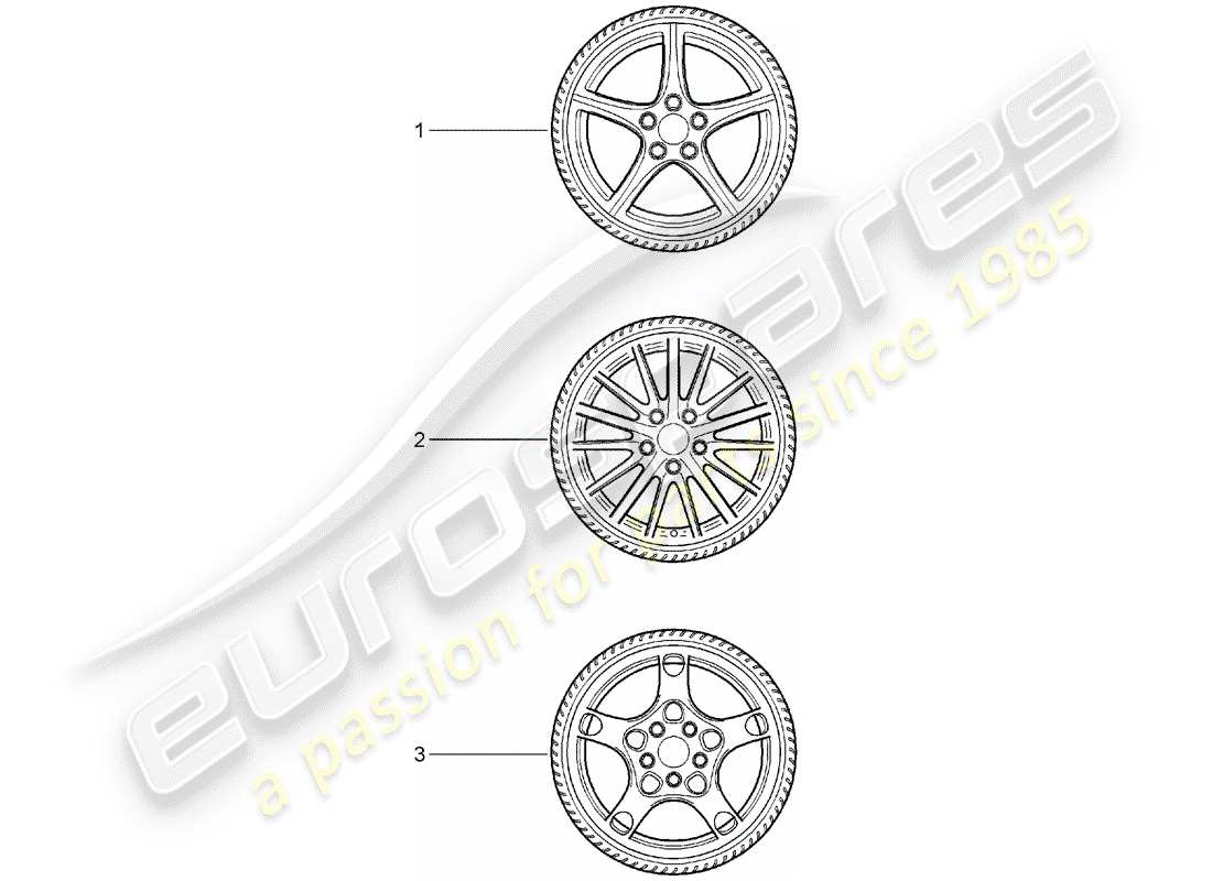 Porsche Tequipment catalogue (1996) juegos de ruedas dentadas Diagrama de piezas