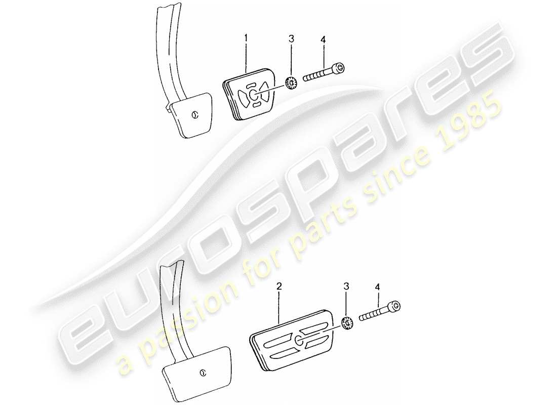 Porsche Tequipment catalogue (1996) ajuste del pedal vertical Diagrama de piezas