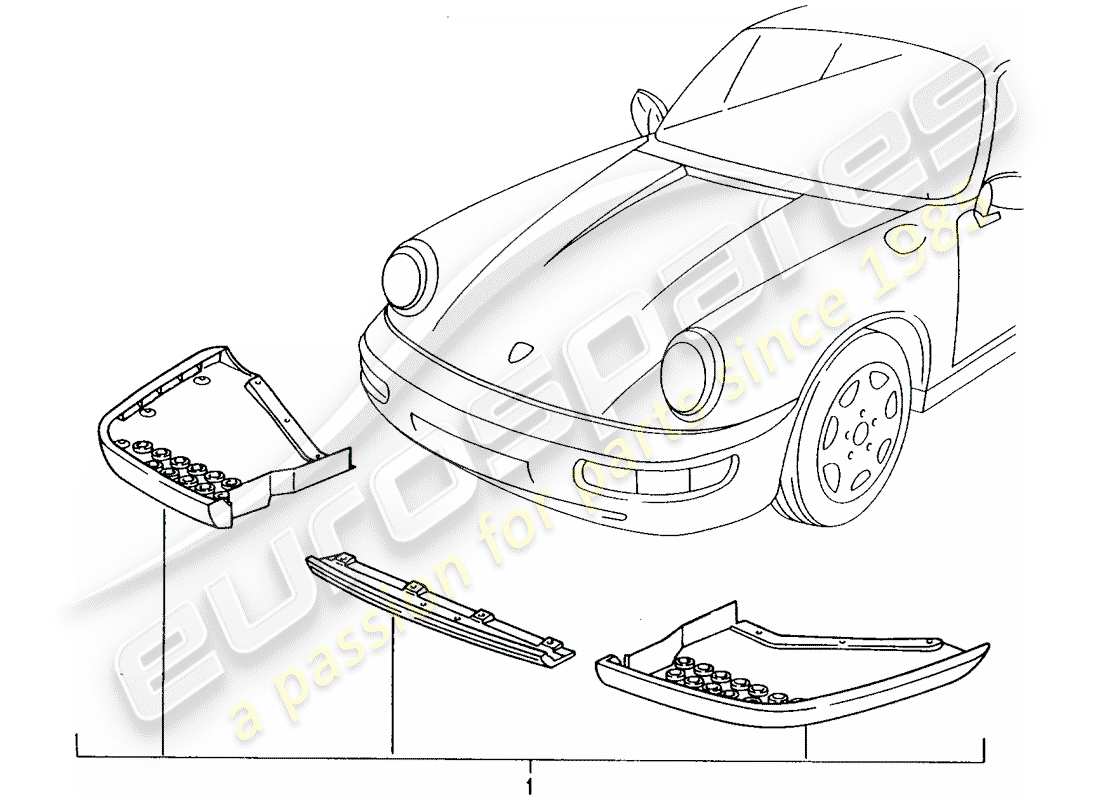 Porsche Tequipment catalogue (1996) SPOILER DELANTERO Diagrama de piezas