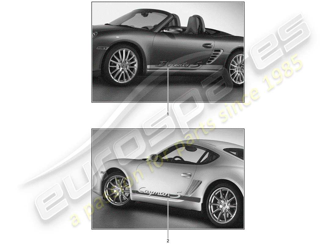 Porsche Tequipment catalogue (1996) recortar papel de aluminio Diagrama de piezas