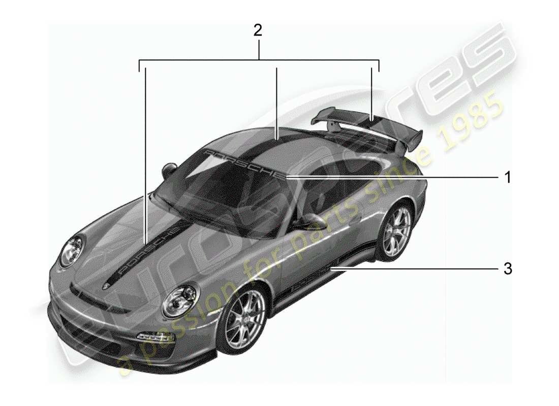 Porsche Tequipment catalogue (1996) recortar papel de aluminio Diagrama de piezas