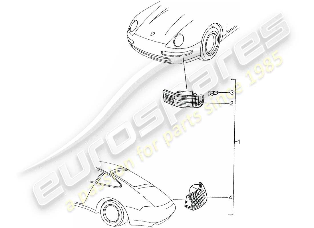 Porsche Tequipment catalogue (1996) señal de giro Diagrama de piezas