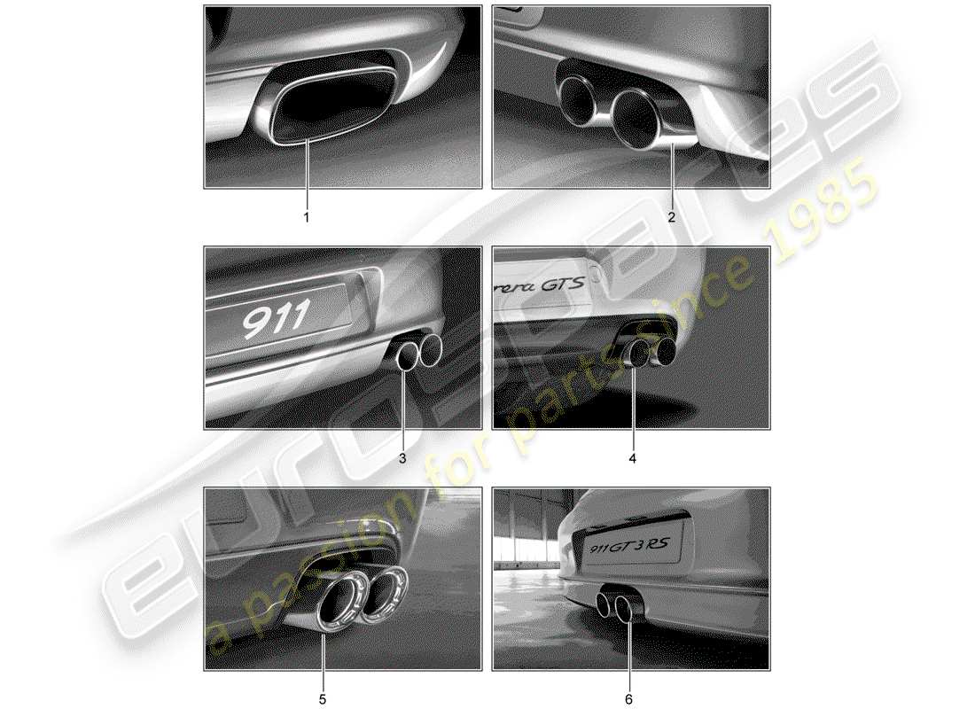 Porsche Tequipment catalogue (2003) tubo de escape deportivo Diagrama de piezas