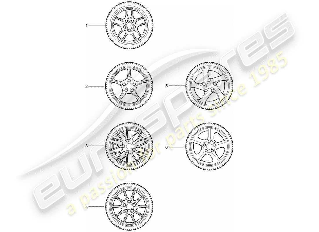 Porsche Tequipment catalogue (2003) juegos de ruedas dentadas Diagrama de piezas