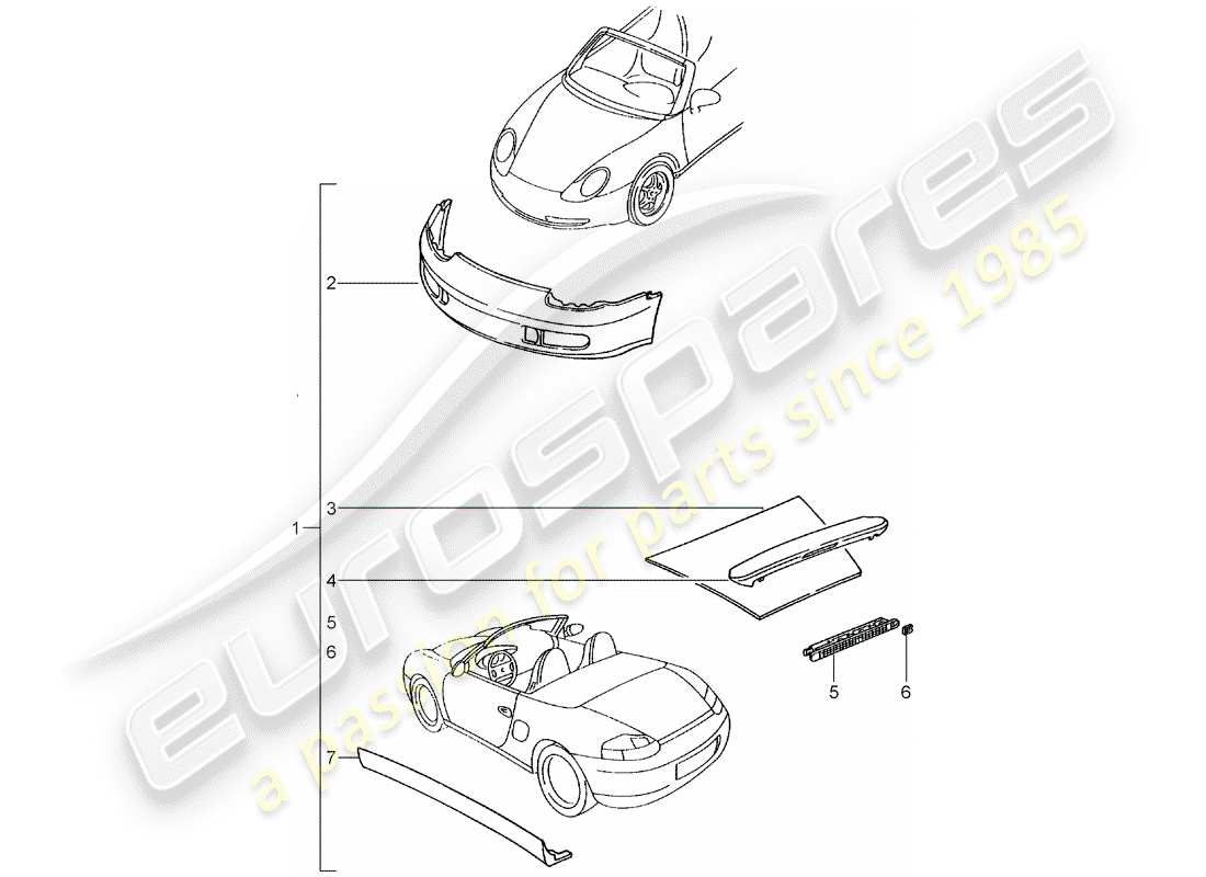 Porsche Tequipment catalogue (2004) aerokit Diagrama de piezas