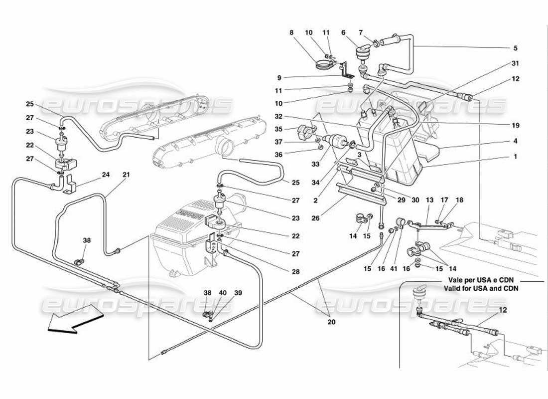 Ferrari 575 Superamerica Dispositivo antievaporación Diagrama de piezas