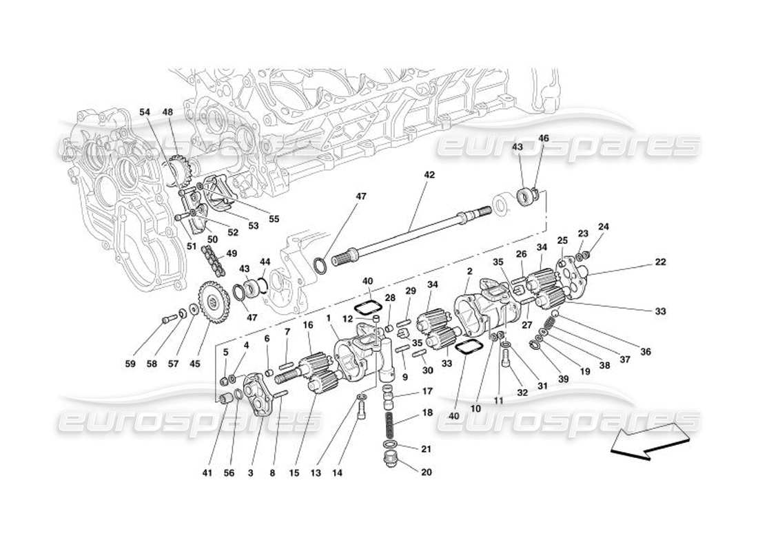 Ferrari 575 Superamerica Lubricación - Bombas de aceite Diagrama de piezas
