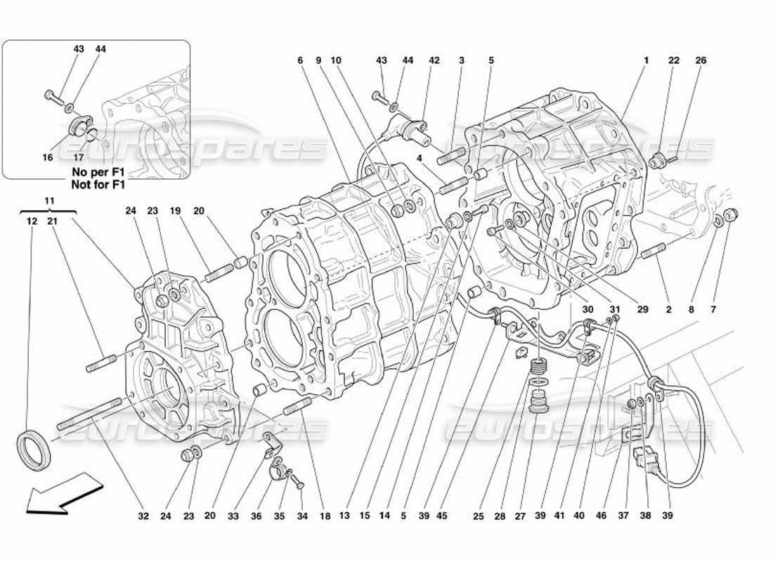 Ferrari 575 Superamerica Caja de cambios Diagrama de piezas