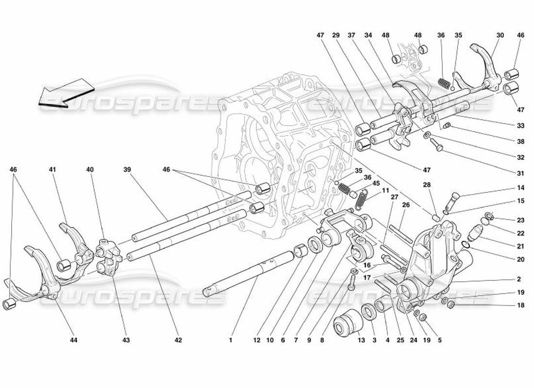 Ferrari 575 Superamerica Controles internos de Caja de cambios: no para diagrama de piezas F1-