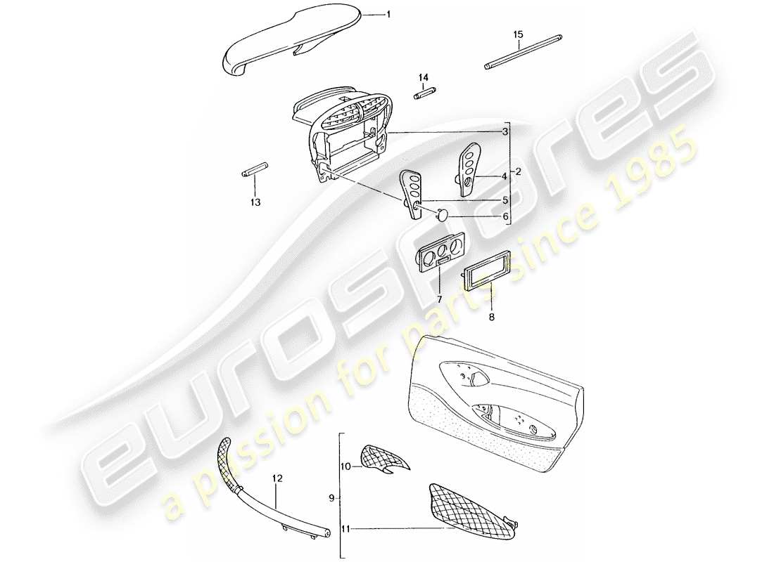 Porsche Tequipment catalogue (2007) Caja de instrumentos Diagrama de piezas