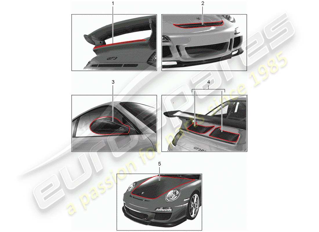 Porsche Tequipment catalogue (2007) deportes de motor Diagrama de piezas