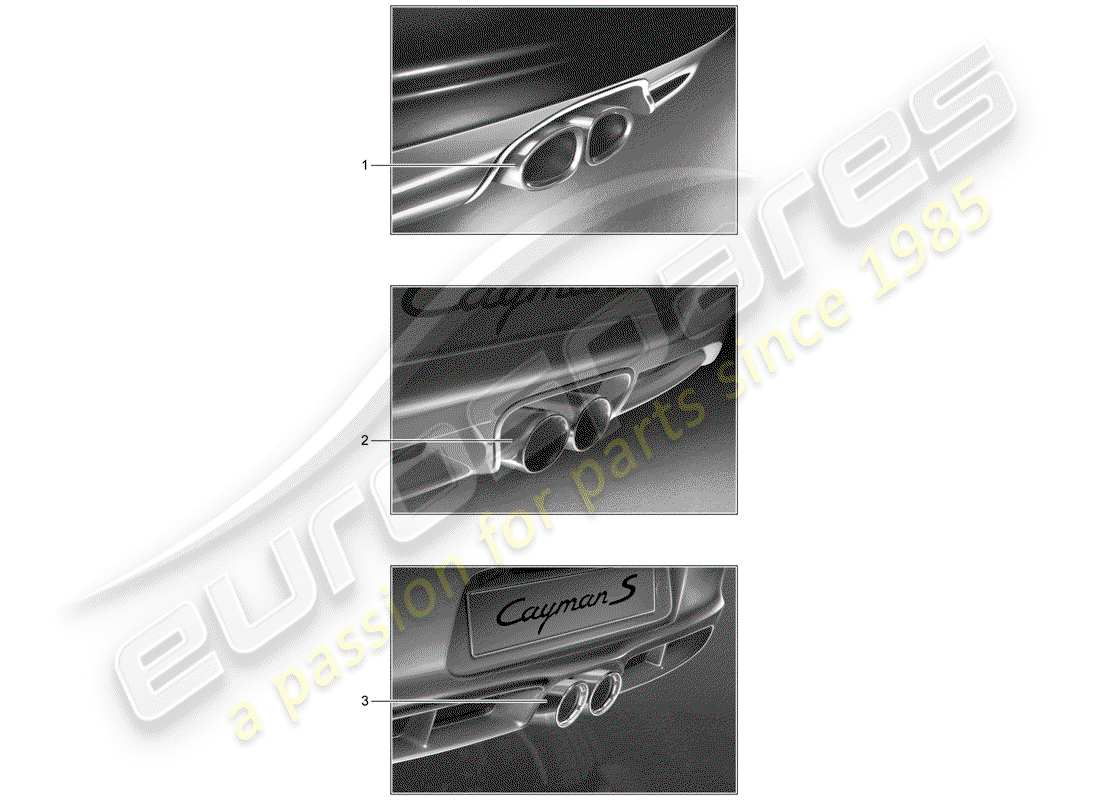 Porsche Tequipment catalogue (2012) tubo de escape deportivo Diagrama de piezas