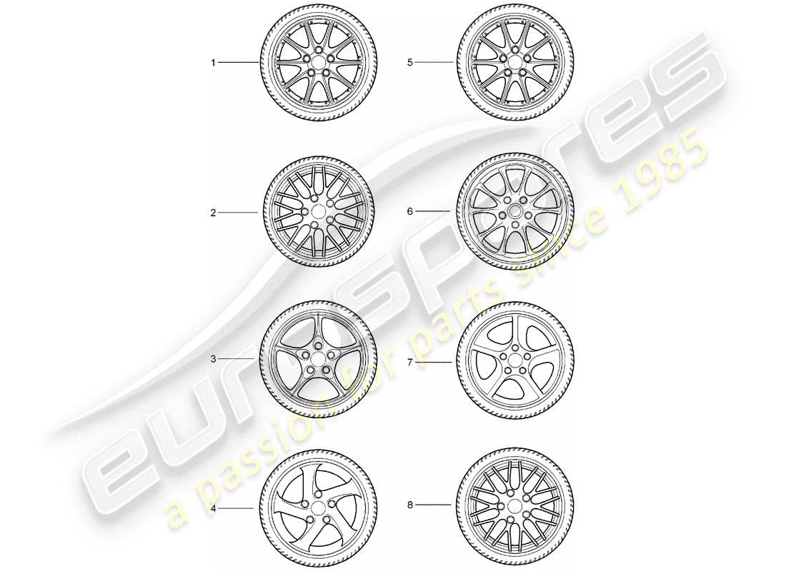 Porsche Tequipment catalogue (2012) juegos de ruedas dentadas Diagrama de piezas