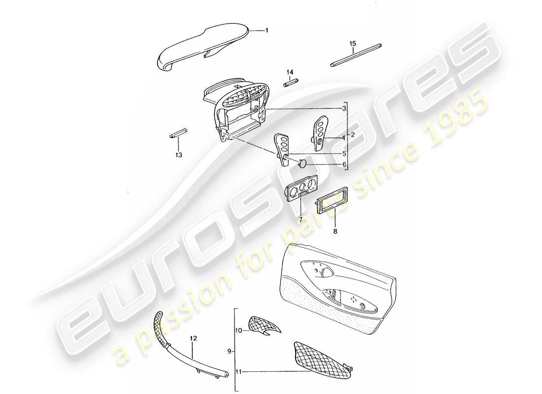 Porsche Tequipment catalogue (2012) Caja de instrumentos Diagrama de piezas
