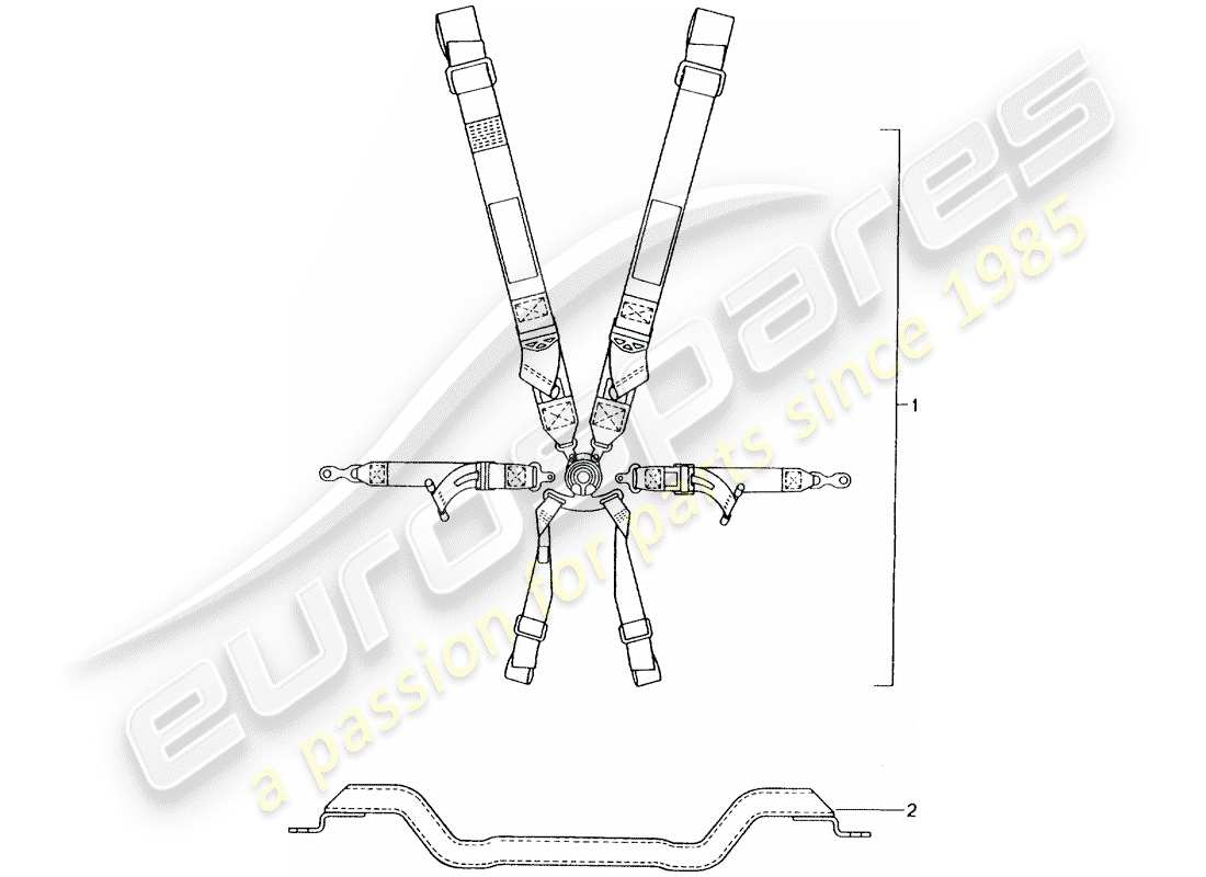 Porsche Tequipment catalogue (2012) cinturón de seguridad de seis puntos Diagrama de piezas