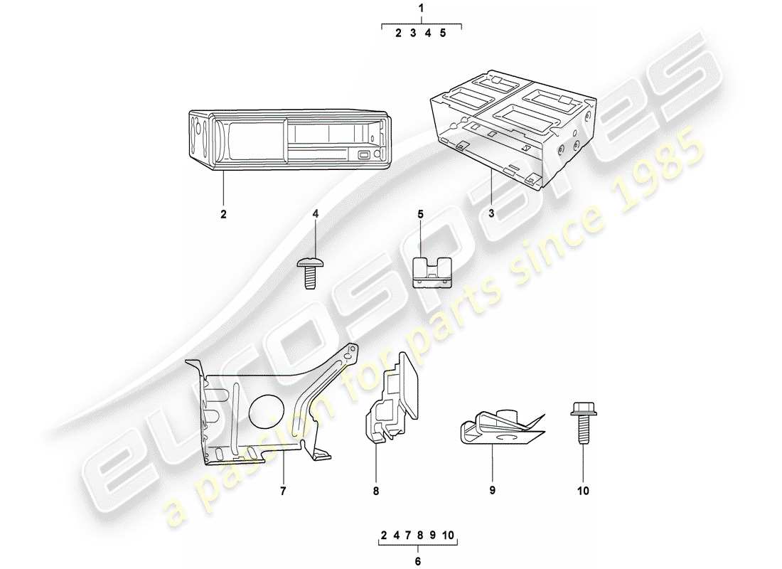 Porsche Tequipment catalogue (2012) cambiador de cd Diagrama de piezas