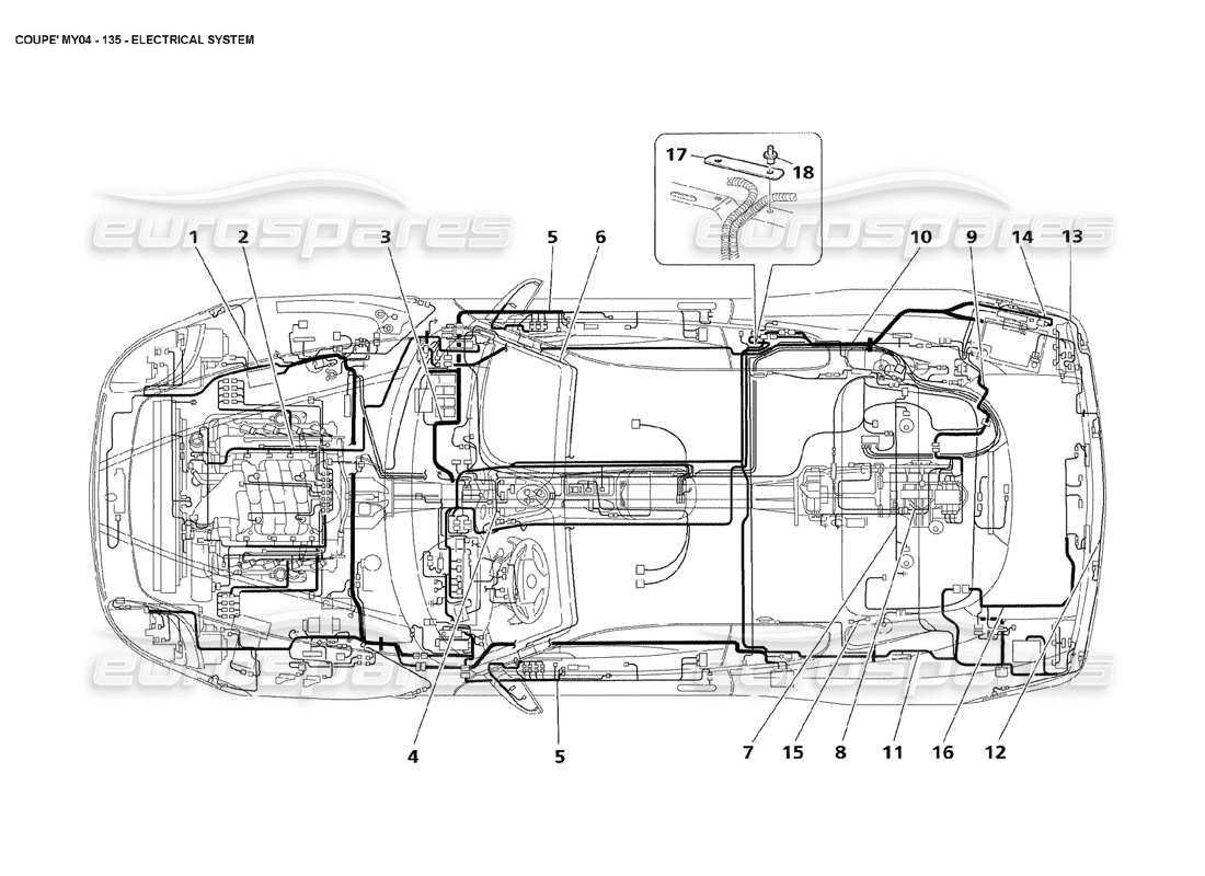 Maserati 4200 Coupé (2004) Sistema eléctrico Diagrama de piezas