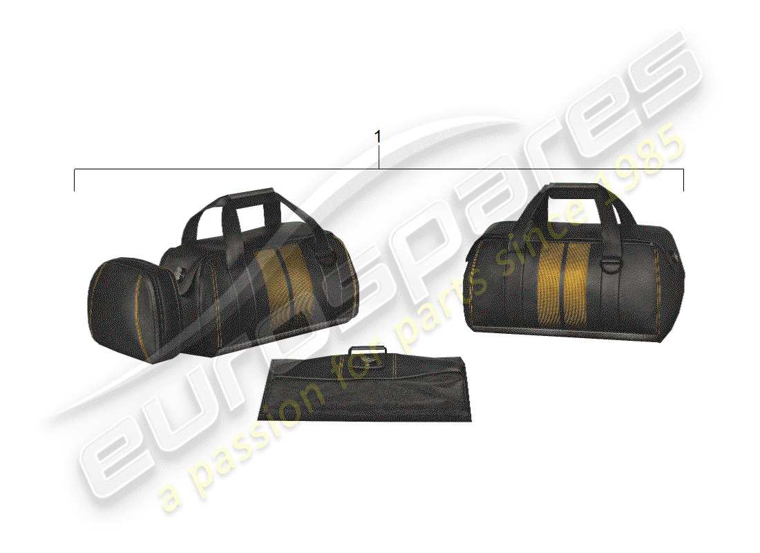 Porsche Tequipment Macan (2015) conjunto de bolsas de viaje Diagrama de piezas