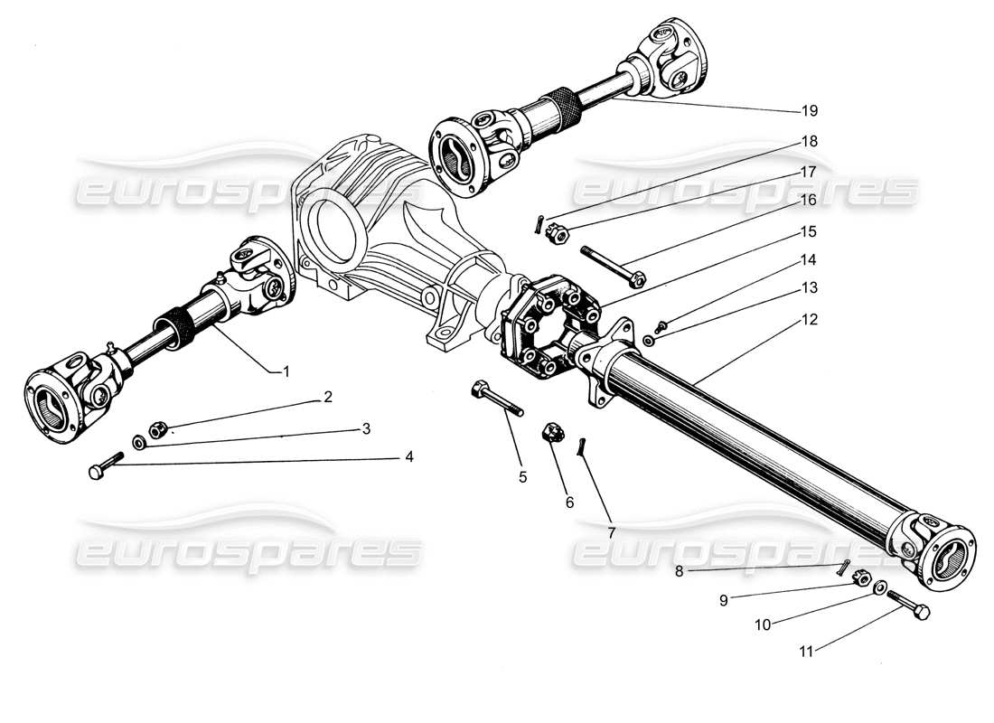 Lamborghini Espada Diagrama de piezas de la transmisión (0 a 150)