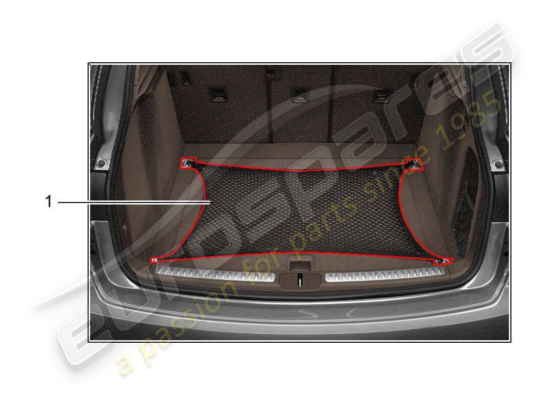 Porsche Tequipment Panamera (2017) red de carga Diagrama de piezas