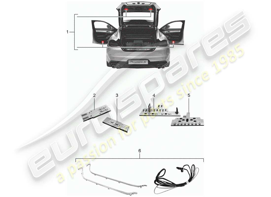 Porsche Tequipment Panamera (2017) MÓDULO LED Diagrama de piezas