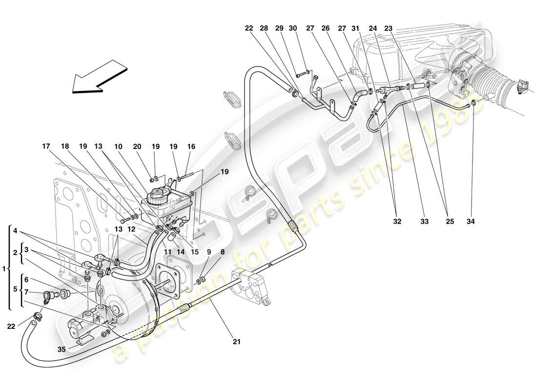 Maserati MC12 FRENOS MANDOS HIDRÁULICOS Y SISTEMA REFRENADOR Diagrama de piezas
