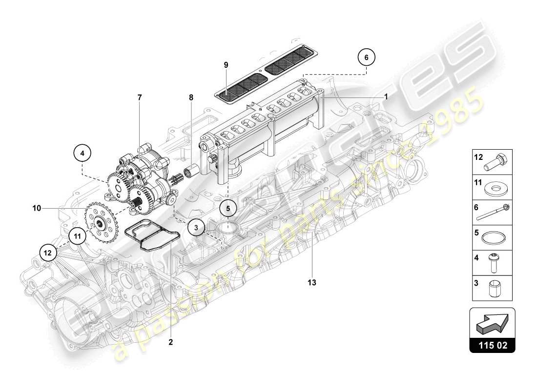 Lamborghini LP720-4 Coupé 50 (2014) BOMBA DE ACEITE Diagrama de piezas