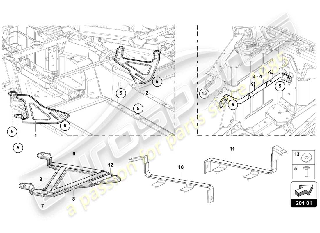 Lamborghini LP720-4 Coupé 50 (2014) BRACKET FOR FUEL TANK Diagrama de piezas