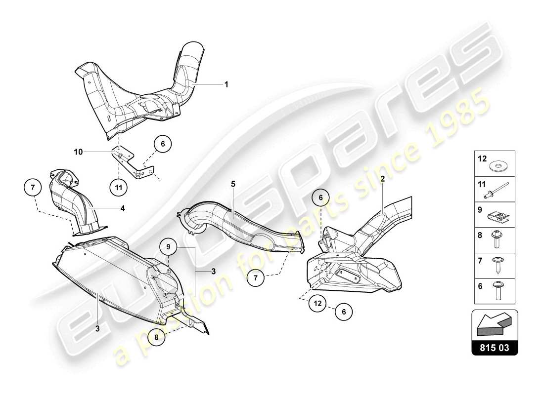 Lamborghini LP720-4 Coupé 50 (2014) CARTÓN PARA CONDUCTOS DE AIRE Diagrama de piezas