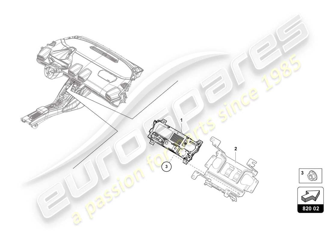 Lamborghini Evo Coupé 2WD (2020) UNIDAD DE CONTROL PARA CALEFACCIÓN Diagrama de piezas