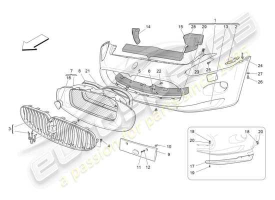 a part diagram from the Maserati GranTurismo (2010) parts catalogue