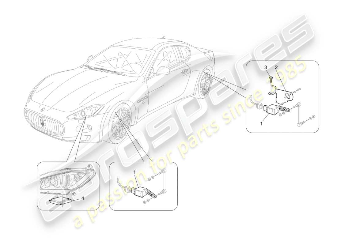 Maserati GranTurismo (2011) CONTROL DEL SISTEMA DE ILUMINACIÓN Diagrama de piezas