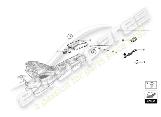 a part diagram from the Lamborghini LP580-2 Spyder (2019) parts catalogue