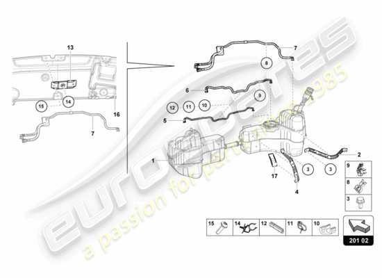 a part diagram from the Lamborghini LP610-4 Avio (2017) parts catalogue