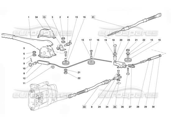 a part diagram from the Lamborghini Diablo (1991) parts catalogue