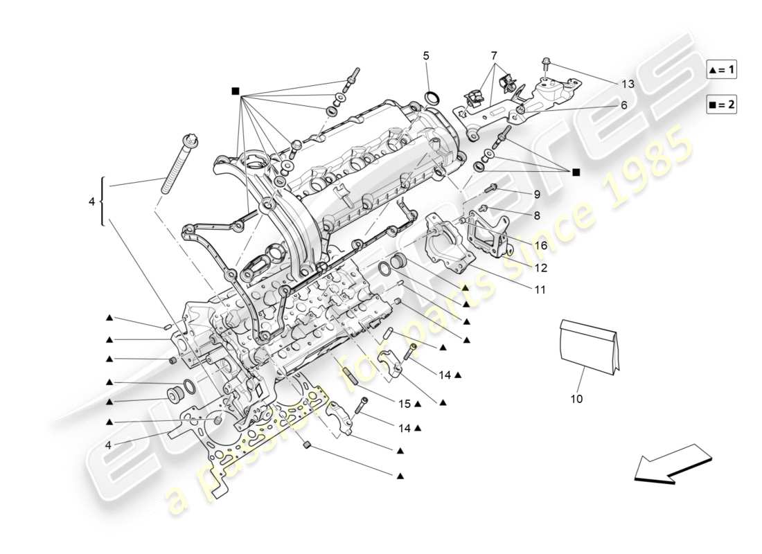 Maserati QTP 3.0 TDS V6 275HP (2015) culata izquierda Diagrama de piezas