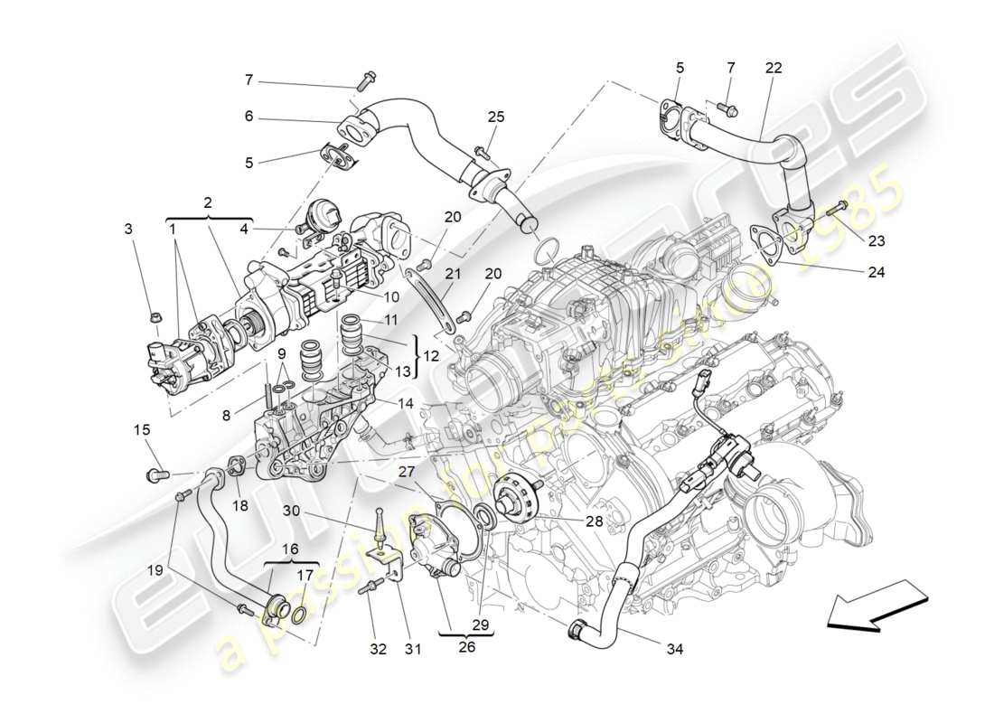 Maserati QTP 3.0 TDS V6 275HP (2015) SISTEMA DE RECIRCULACIÓN DE VAPOR DE ACEITE Diagrama de piezas