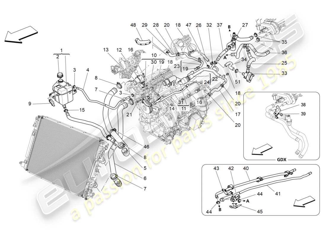 Maserati QTP 3.0 TDS V6 275HP (2015) SISTEMA DE ENFRIAMIENTO: NOURICE Y LÍNEAS Diagrama de piezas