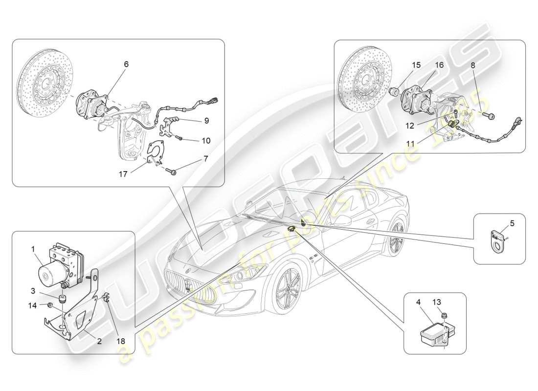 Maserati QTP 3.0 TDS V6 275HP (2015) SISTEMAS DE CONTROL DE FRENADO Diagrama de piezas