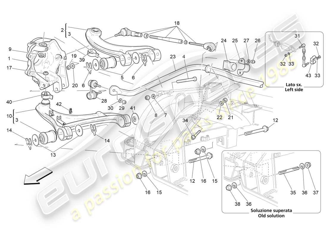 Maserati QTP 3.0 TDS V6 275HP (2015) Rear Suspension Diagrama de piezas