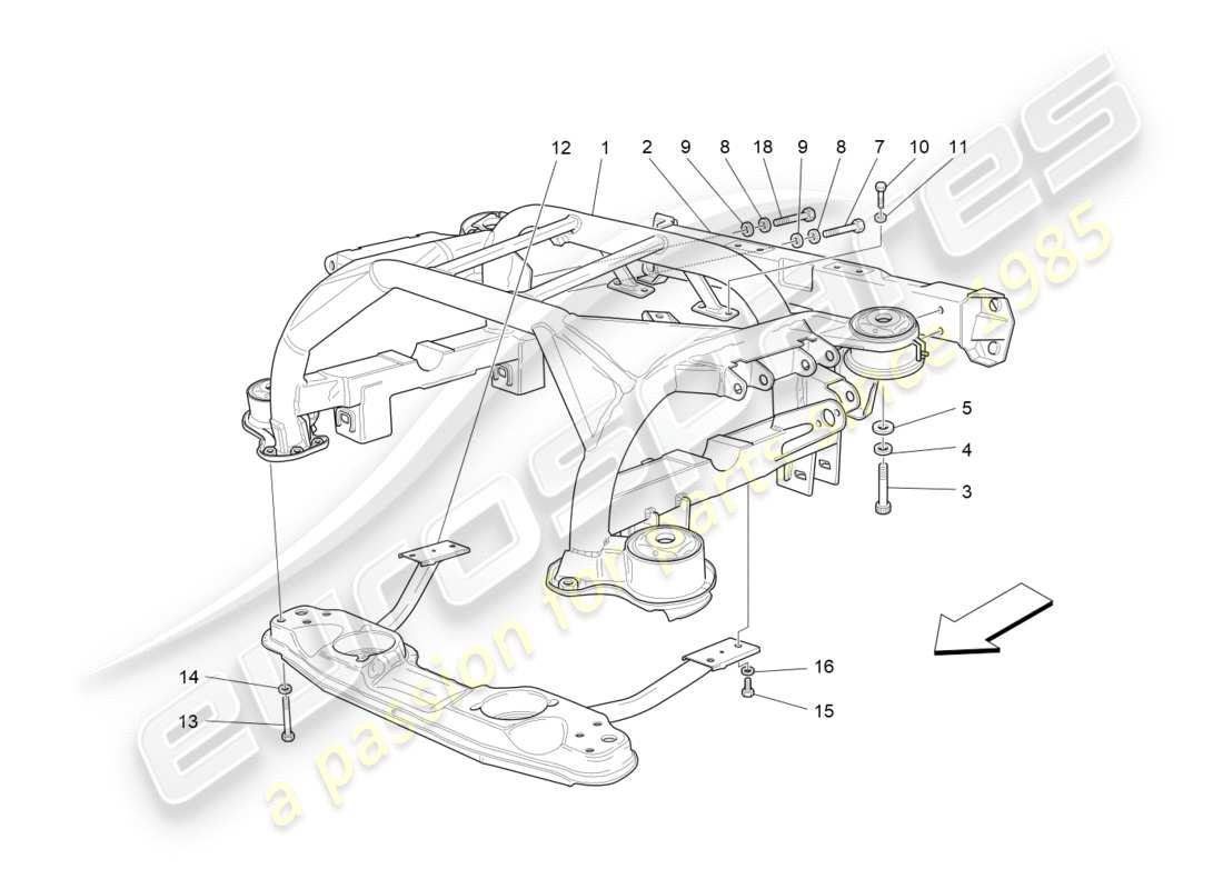 Maserati QTP 3.0 TDS V6 275HP (2015) CHASIS TRASERO Diagrama de piezas
