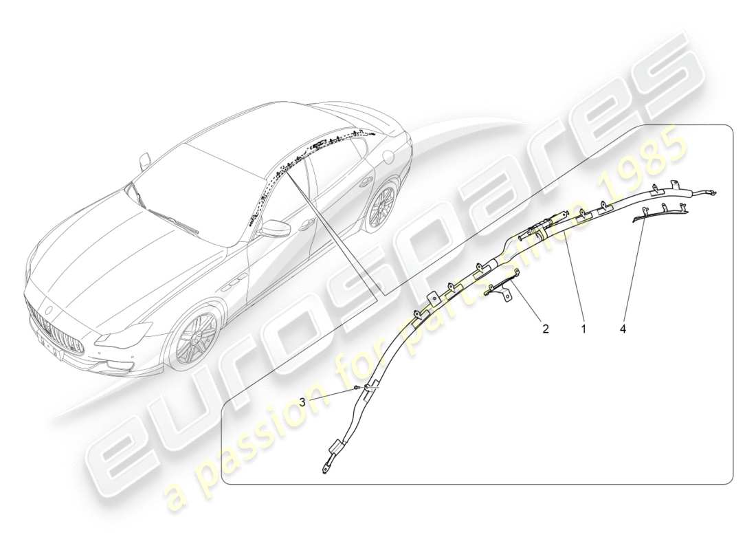 Maserati QTP 3.0 TDS V6 275HP (2015) SISTEMA DE BOLSA DE VENTANA Diagrama de piezas